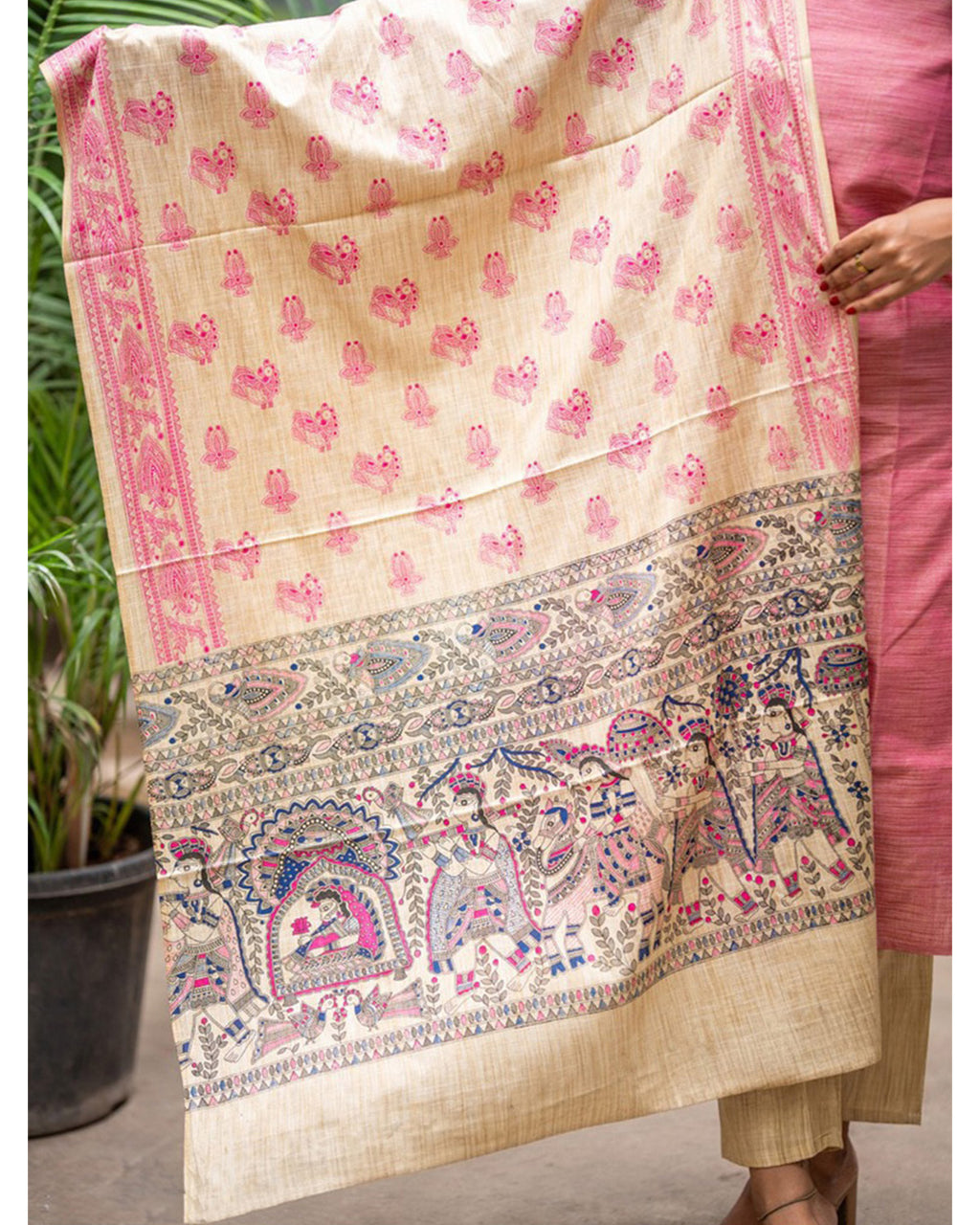 Women's Silk Blend Solid Kurta Set with Dupatta