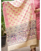 Women's Silk Blend Solid Kurta Set with Dupatta