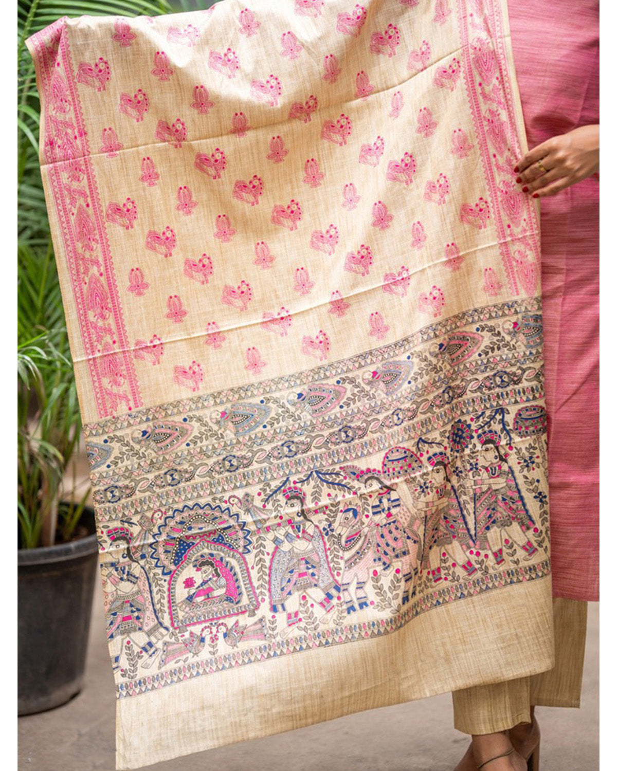 Women's Silk Blend Solid Kurta Set with Dupatta