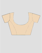 Women's Beige Linen Saree With Printed Work & Blouse Piece