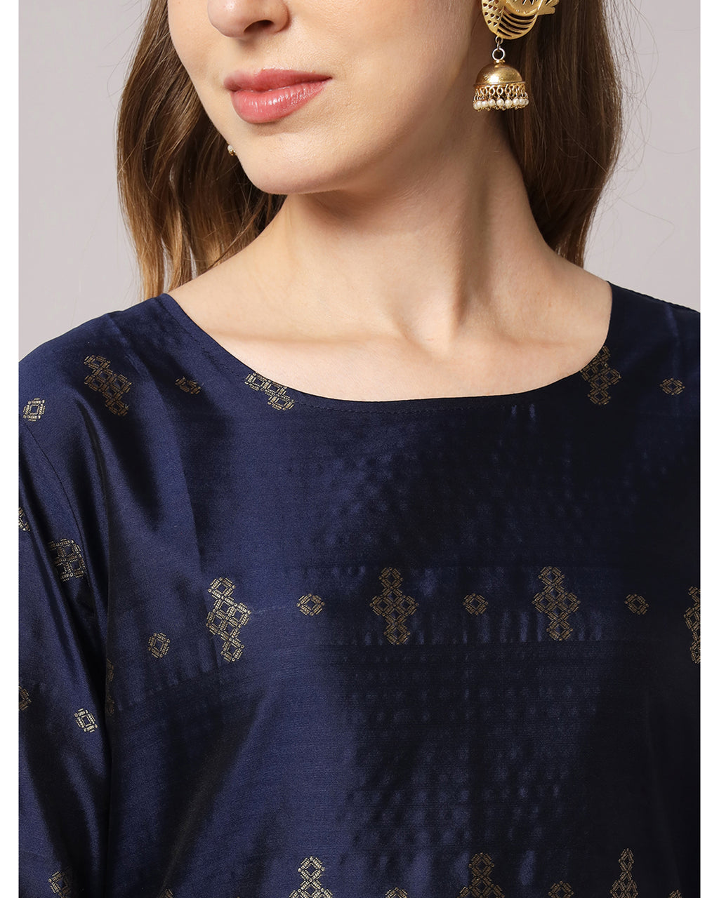 Jacquard silk blend woven kurta set  with dupatta