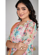 Women’s Chanderi Printed Straight Kurta with Dupatta