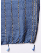 Cotton blend yoke print kurta set with dupatta