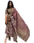 Women's Brown Chanderi Kurti with Dupatta – Casual Chic